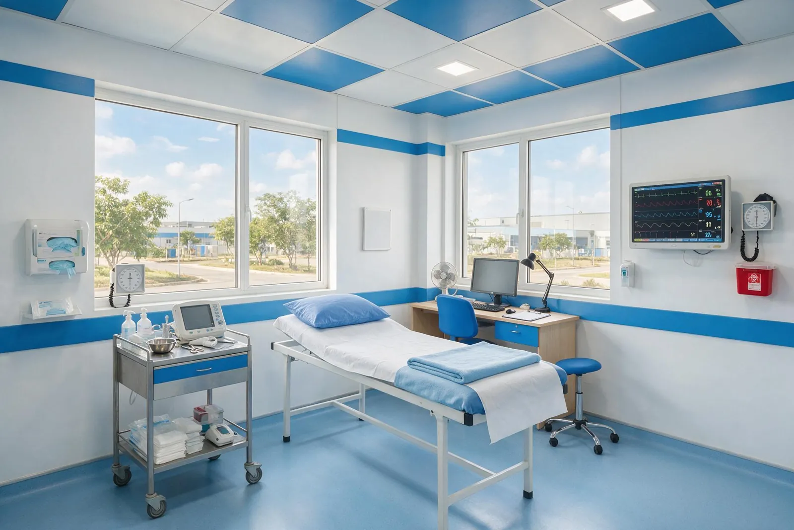 Occupational health centre examination room